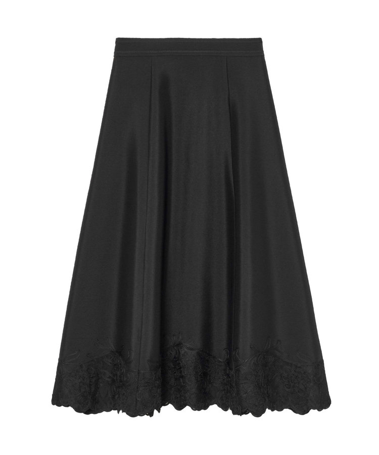 ANAYI バックサテンレース刺繍 スカート black (95)