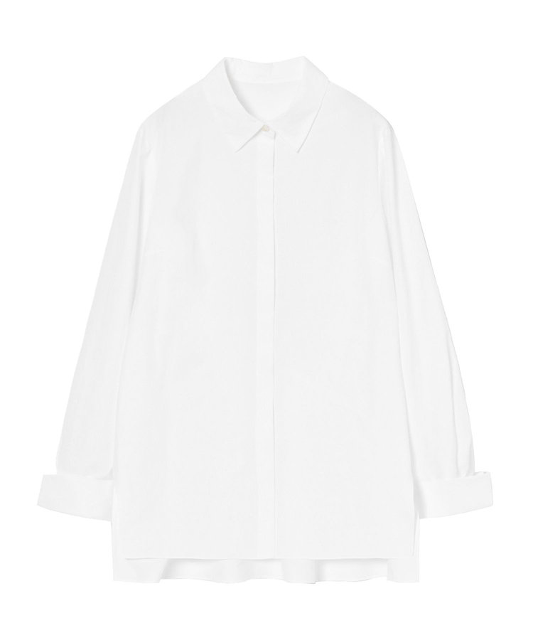 ANAYI コットンバックペプラムシャツ white (01)