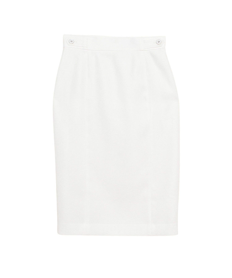 ANAYI リネン調バスケットタイトスカート white (01)